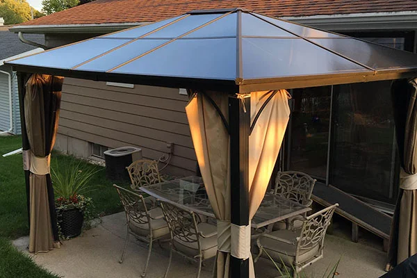 Residential Covered Gazebo, 6mm Bronze