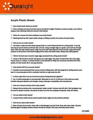 Acrylic Plastic Sheets FAQs