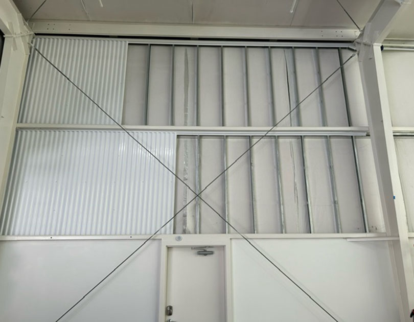 matt airplane hangar - pvc corrugated wall panels