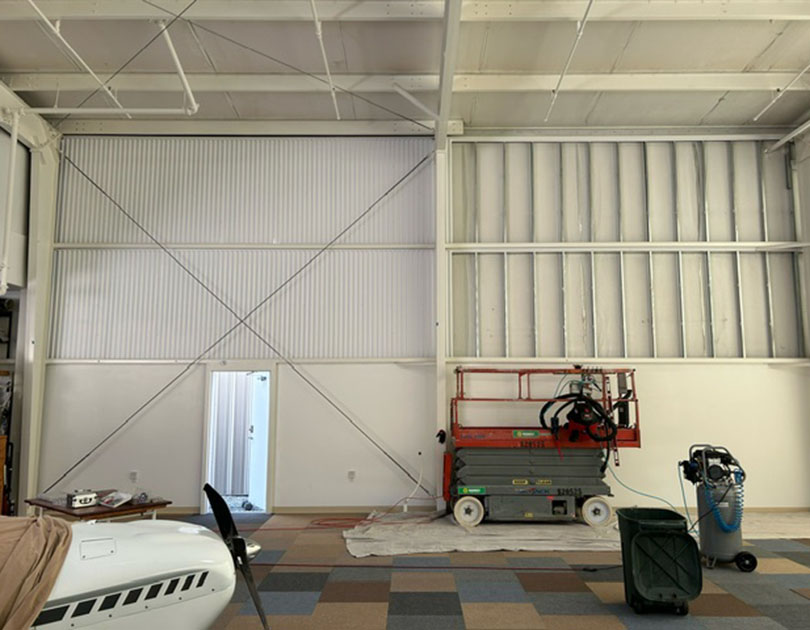matt airplane hangar - pvc corrugated wall panels