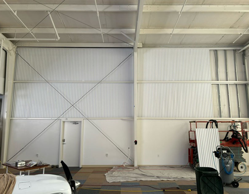 matt airplane hangar - pvc corrugated wall panels