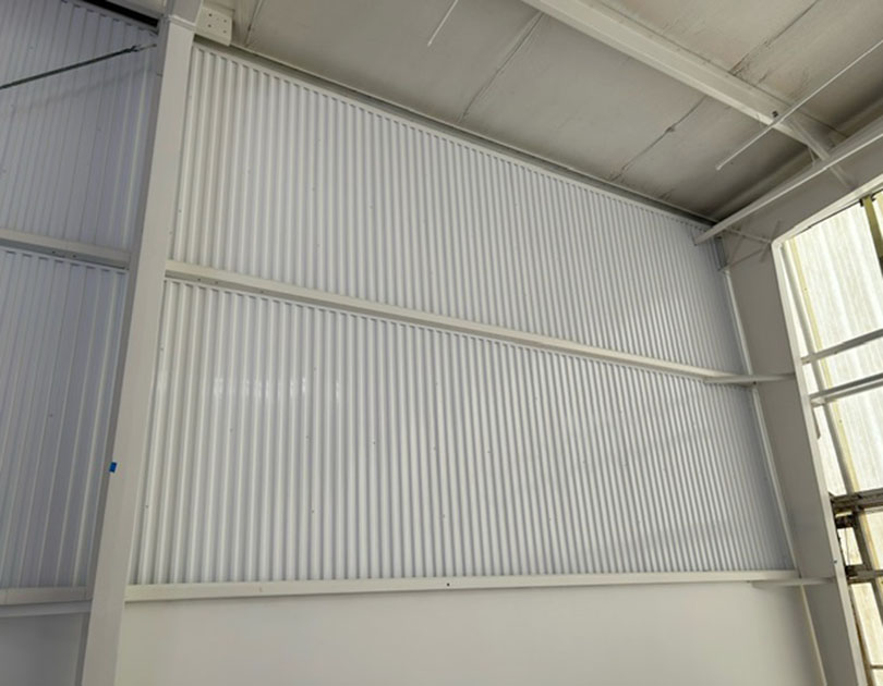 matt airplane hangar - pvc corrugated wall panels