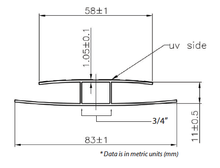 10mm polycarbonate h profile
