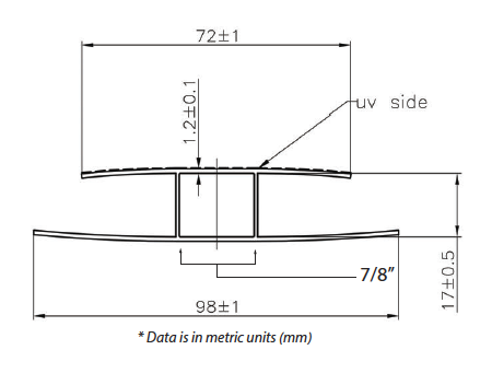 16mm polycarbonate h profile