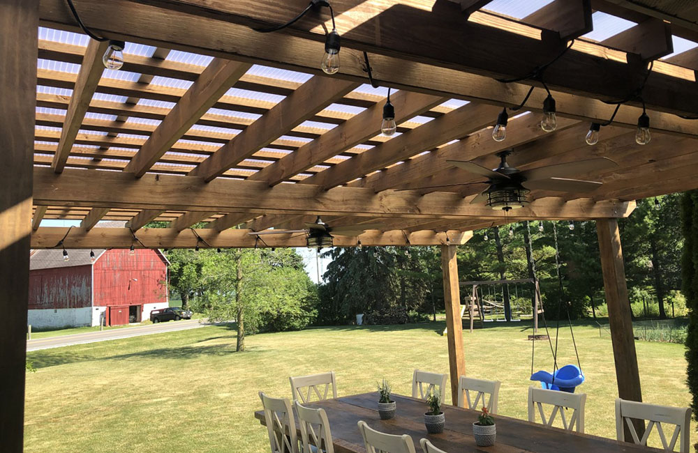 polycarbonate pergola roof