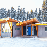 Structure in winter with ChamClad exterior siding