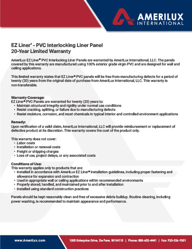 EZ Liner Warranty