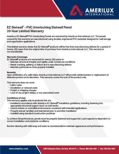 EZ Slatwall Warranty
