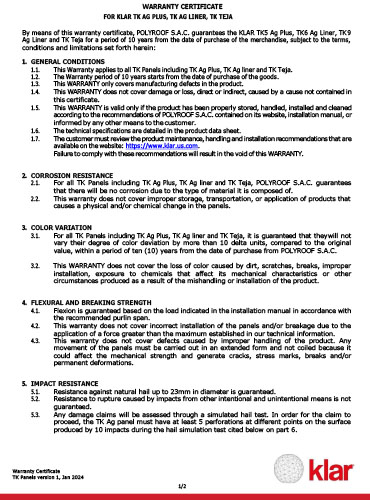 KLAR 10-Year Warranty