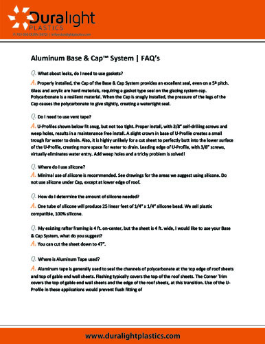 Aluminum Base and Cap System FAQs