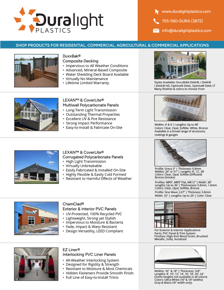 duralight product line card