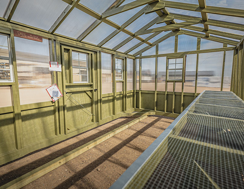 msc - freestanding greenhouse interior