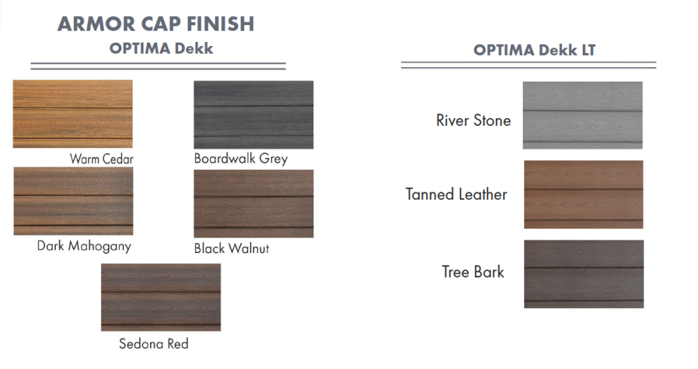optima dekk composite deck board colors